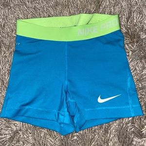 Nike pros blue and green size extra small